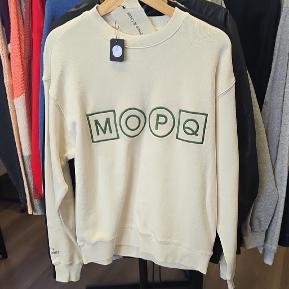 MOPQ Cream Crewneck Sweater for Men